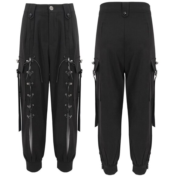 NWT Devil Fashion Open Leg Gothic Punk Lace Up Cargo Pants XS - Picture 5 of 12
